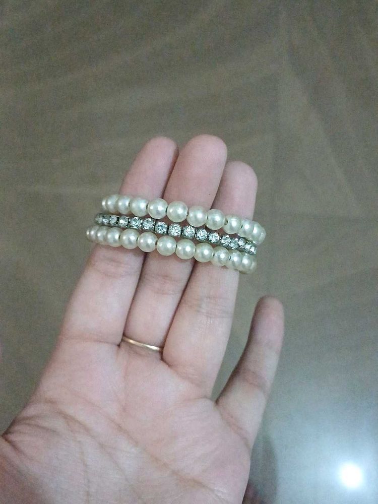 Pearl And Rhinestone Bracelet