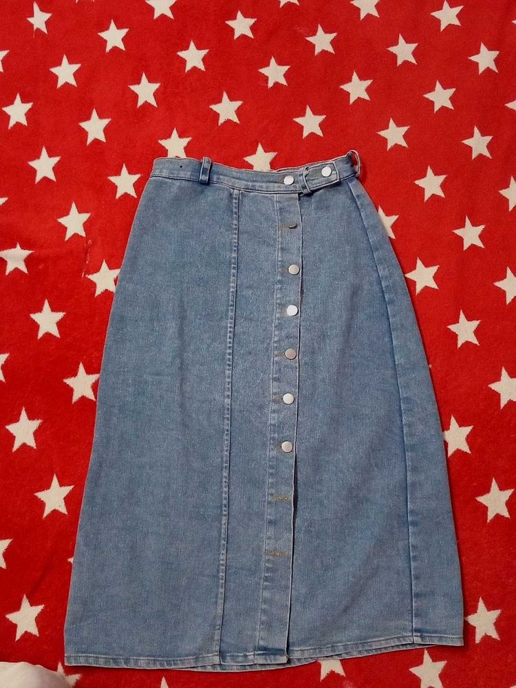 Denim Midi Skirt