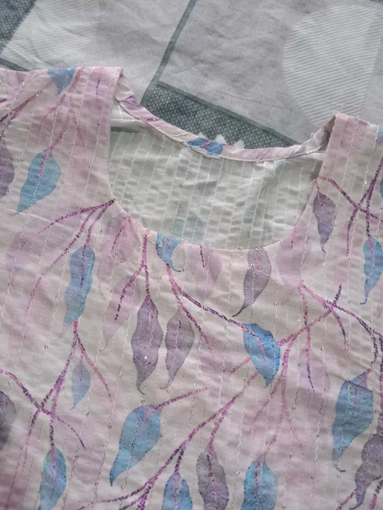 Short Floral Print Kurta