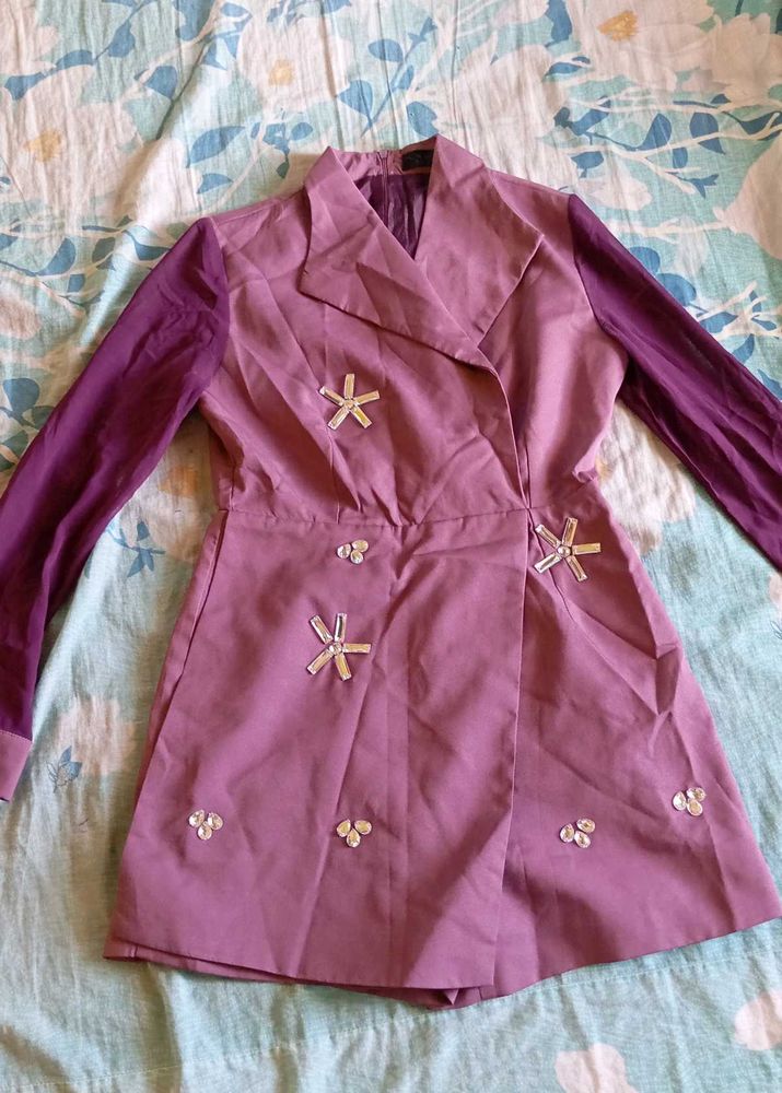 Vintage Purple Mini Jumpsuit