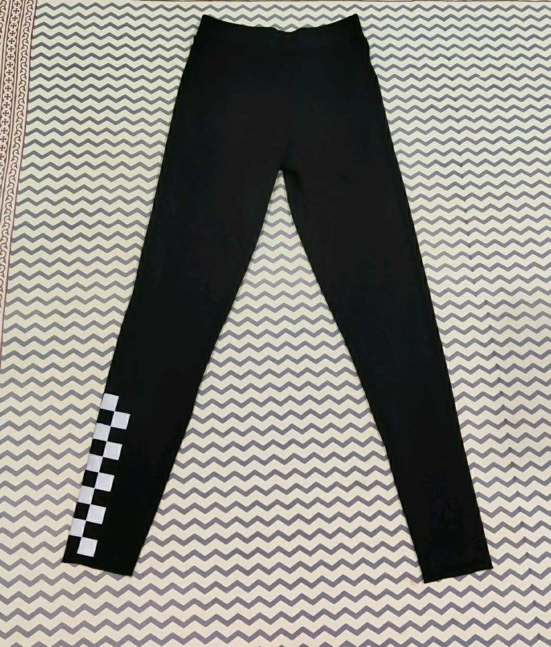 Black Checkered Leggings