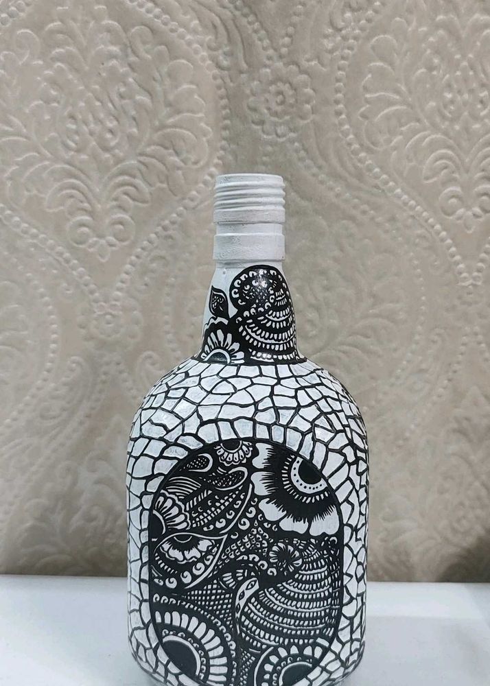 Hand-Painted Decorative Bottle