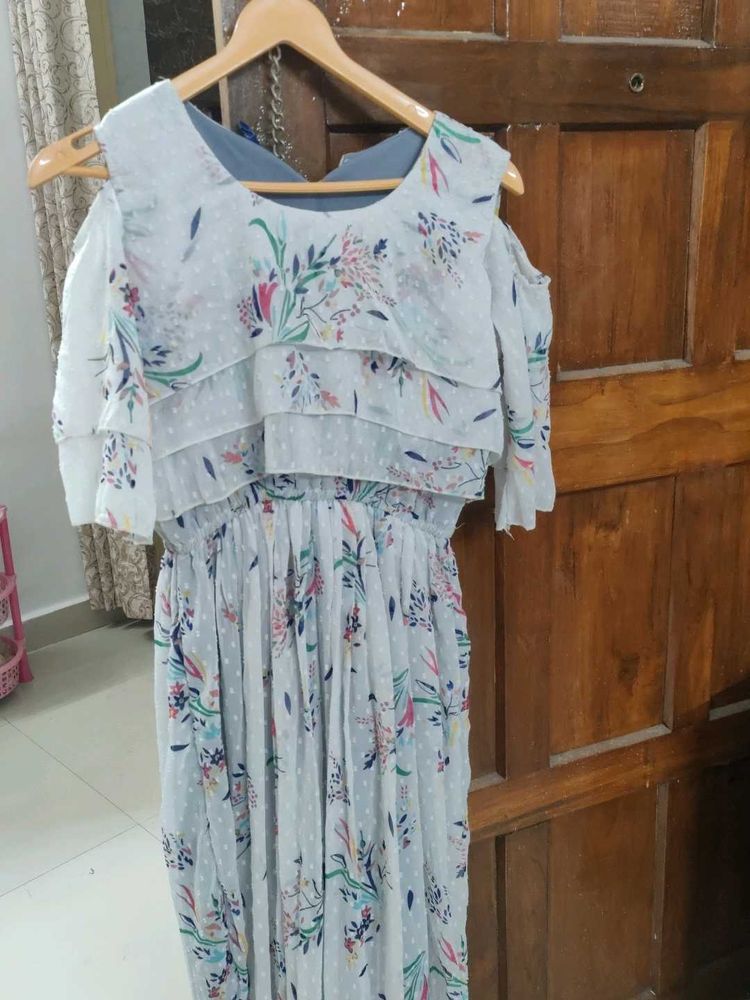 Floral Print Cold Shoulder Dress