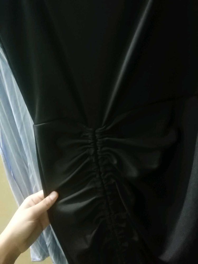 Black Ruched Bodycon Dress