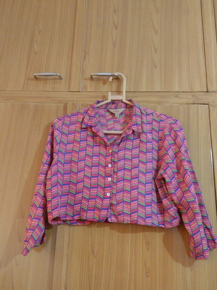 Crop printed Pink Shirt