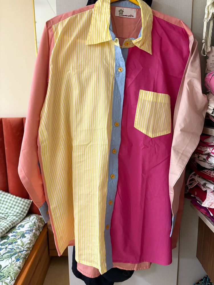 patchwork cotton shirt