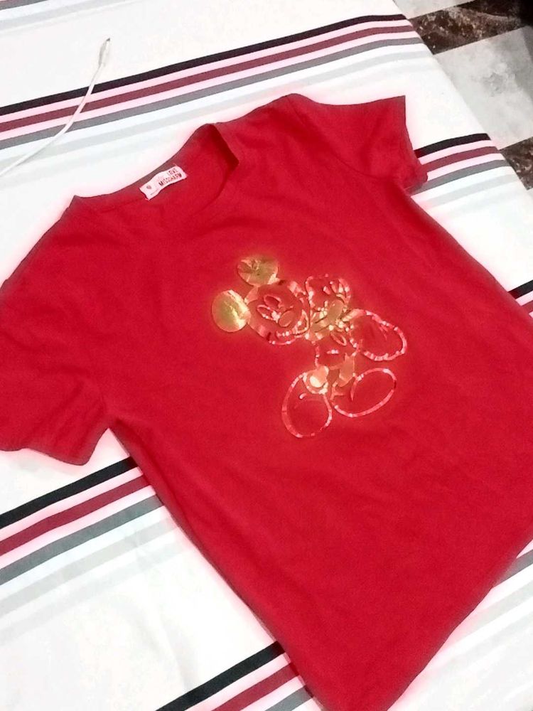 Red Mickey Mouse T Shirt