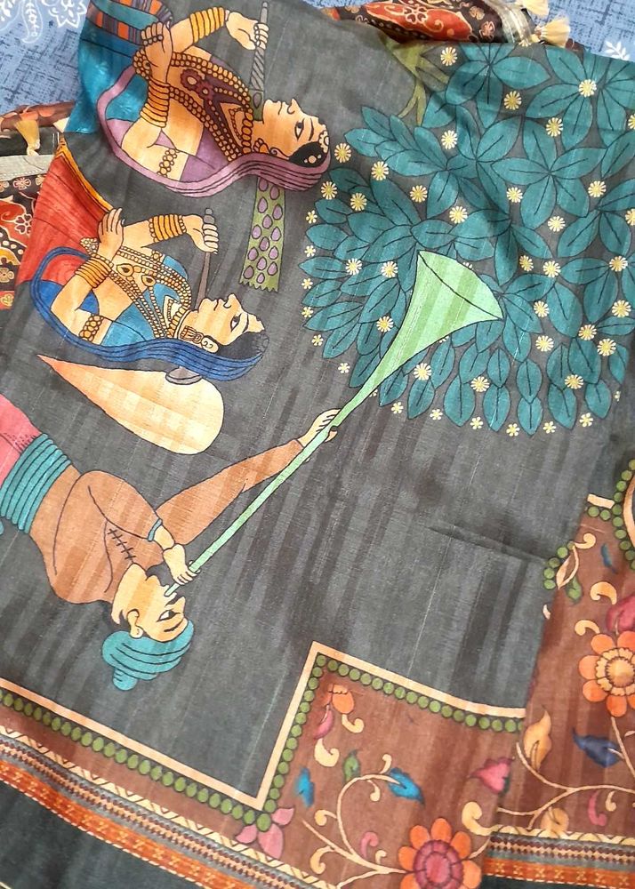 Madhubani print saree