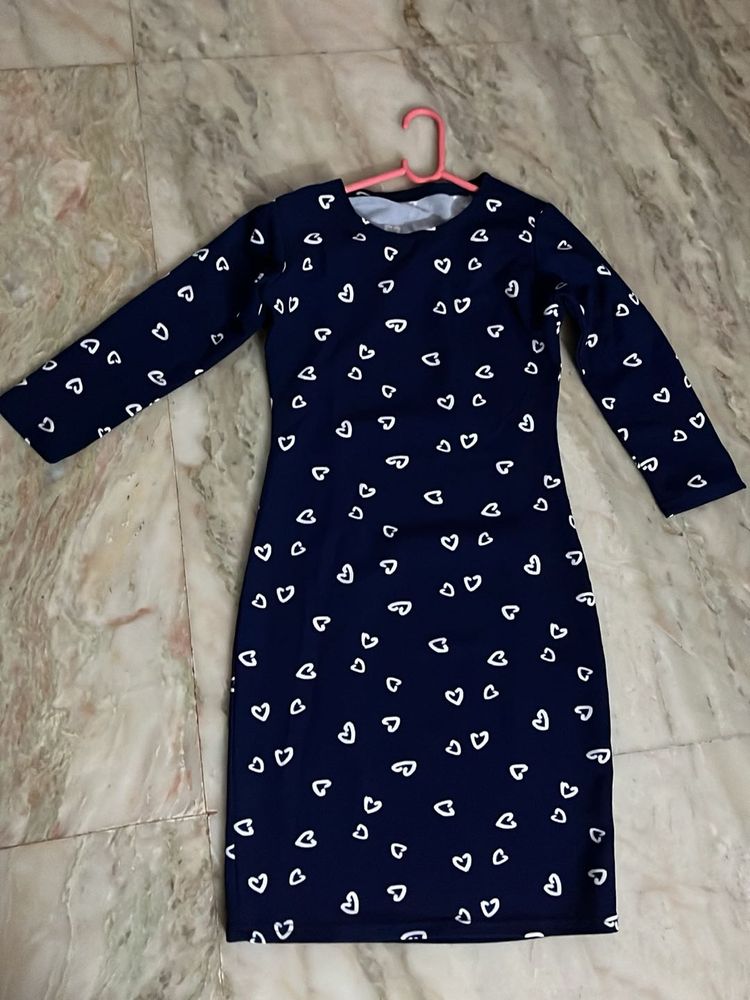Heart Print Bodycon Dress