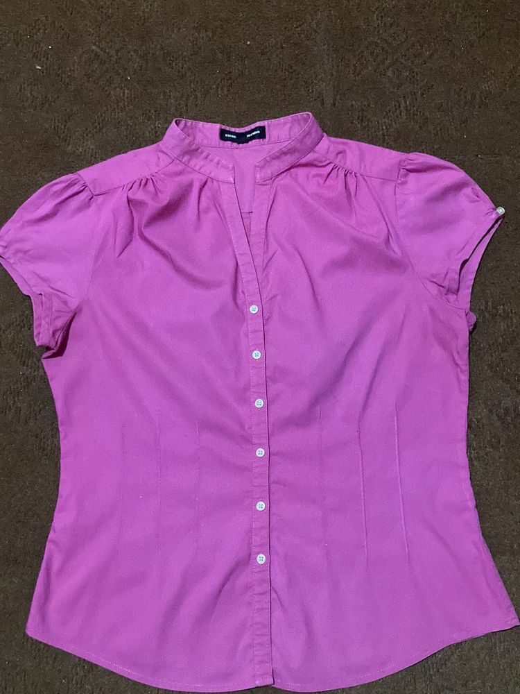 Pink Button-Down Top