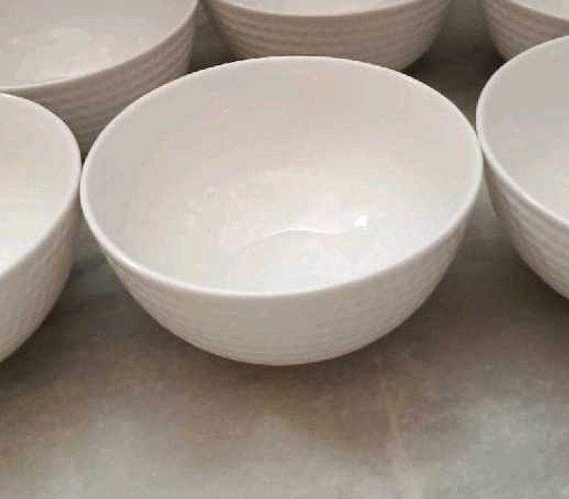White Ceramic Snack Bowls (Set of 2)