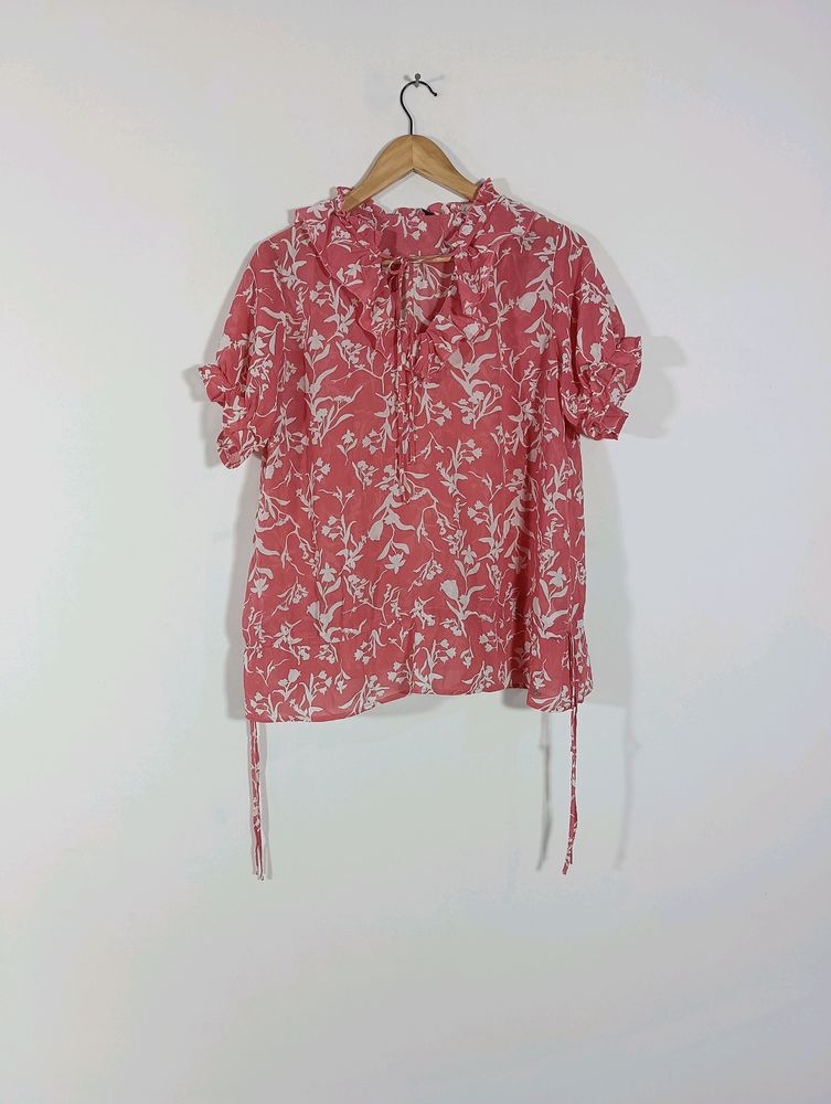 Pink Printed Casual Top (Women)