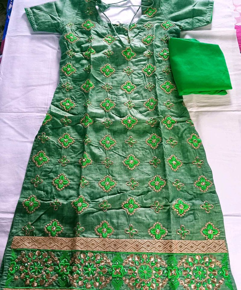 Tailor Made Churidar With Dupatta