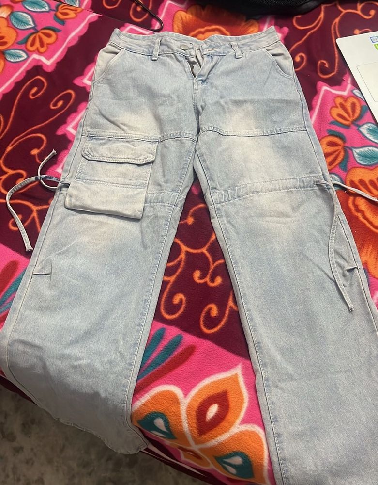 Light Blue Cargo Jeans