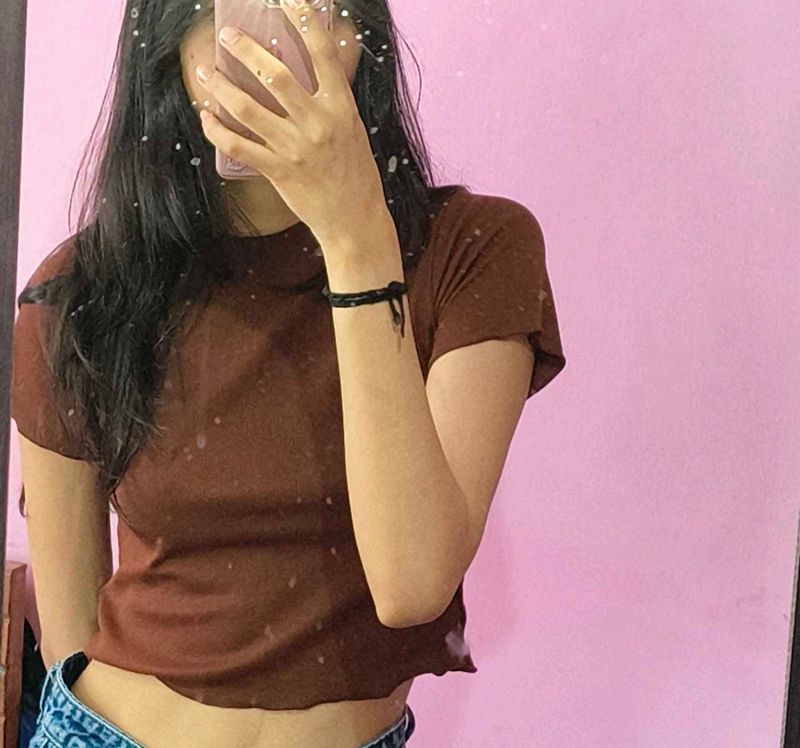 Brown Crop Top