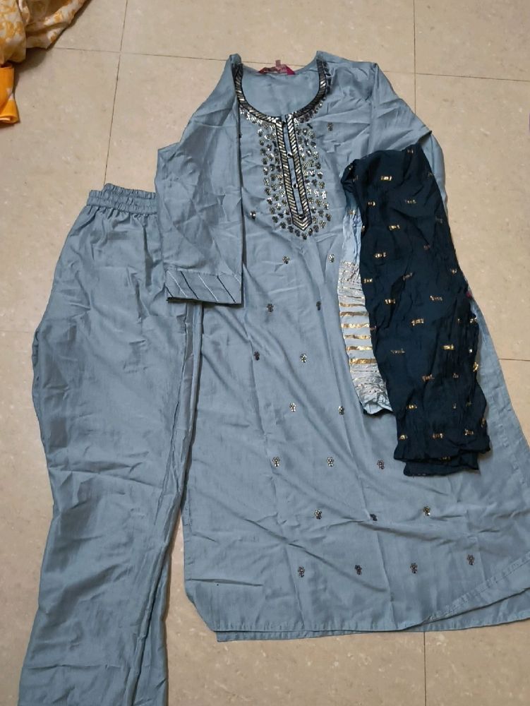 Grey Kurta Set