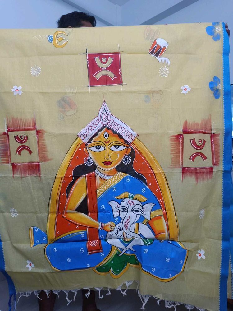 Handpainted Cotton Saree