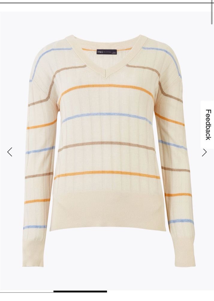 Striped marks and spencer V-Neck Top