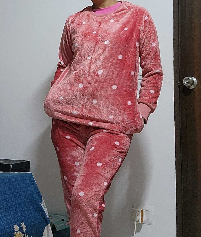 Fox fur Cozy Polka Dot Pajama Set