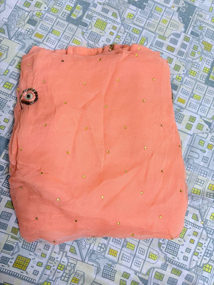 Very Light Weight Peach Saree
