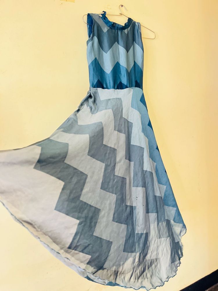 Blue Chevron Maxi Dress