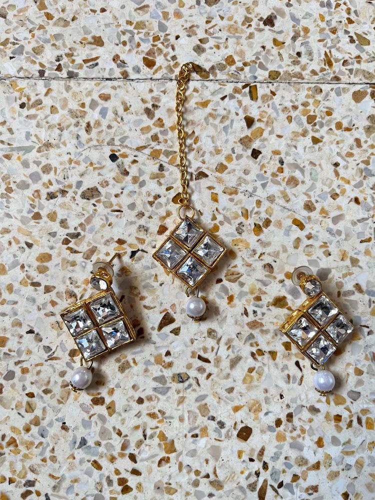 Diamond Pearls Earrings Mangtika