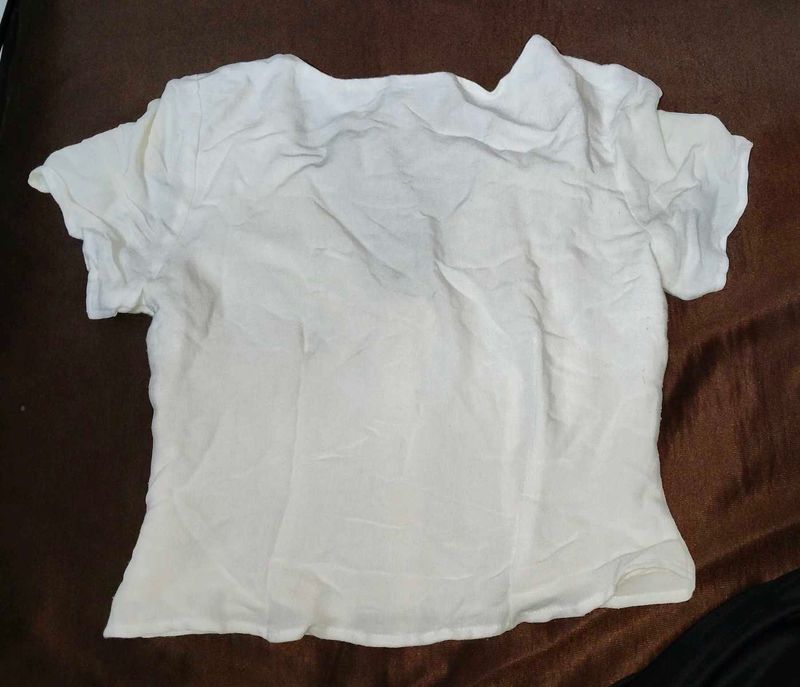 White Short Sleeve Blouse