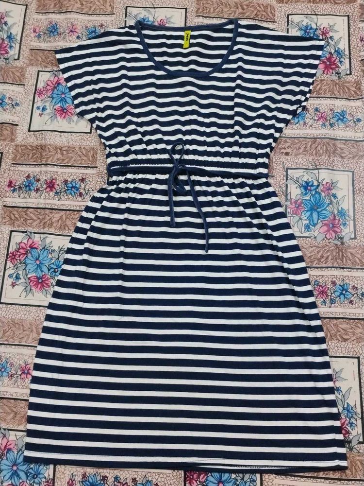 Striped Tie Waist Dress