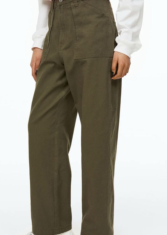 Olive Green Wide Leg Pants