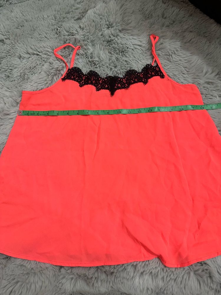 Poshmark Fluorescent Slip Top With Lace
