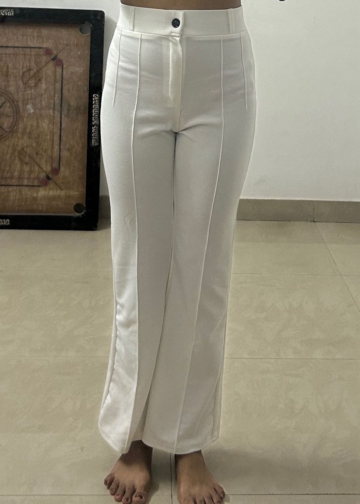 White straight Leg Trousers