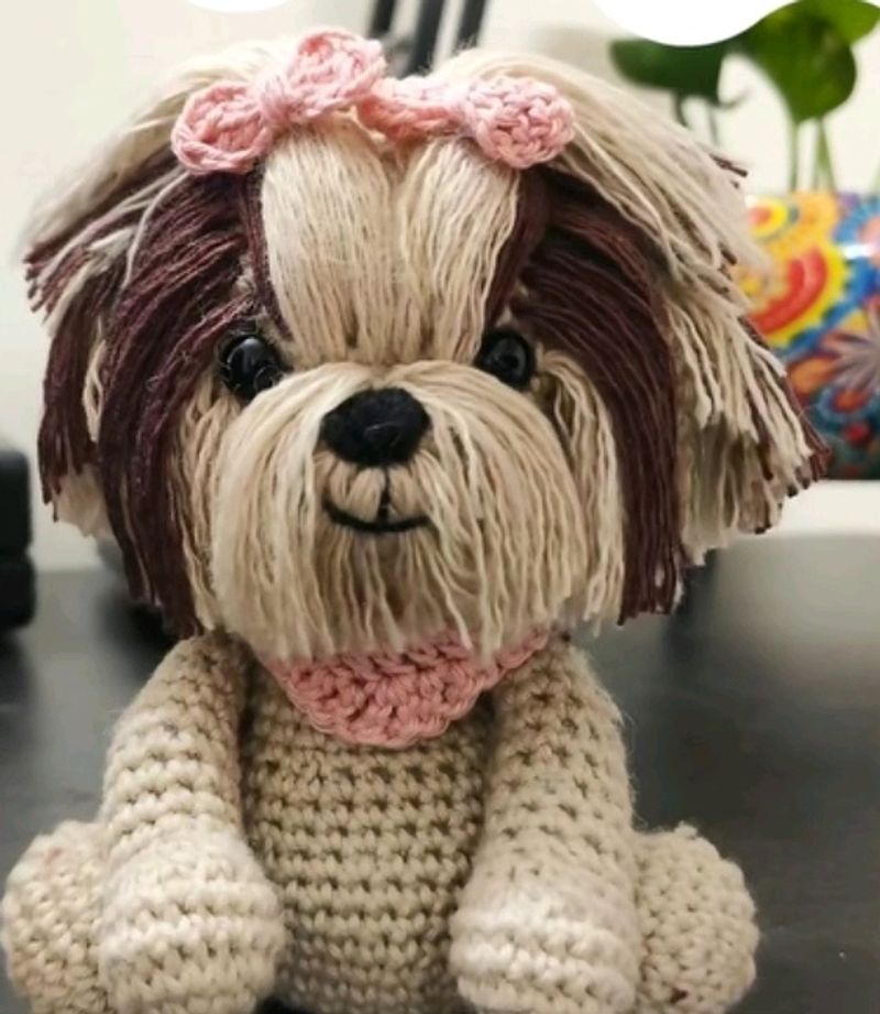 Crocheted Shih Tzu Plushie