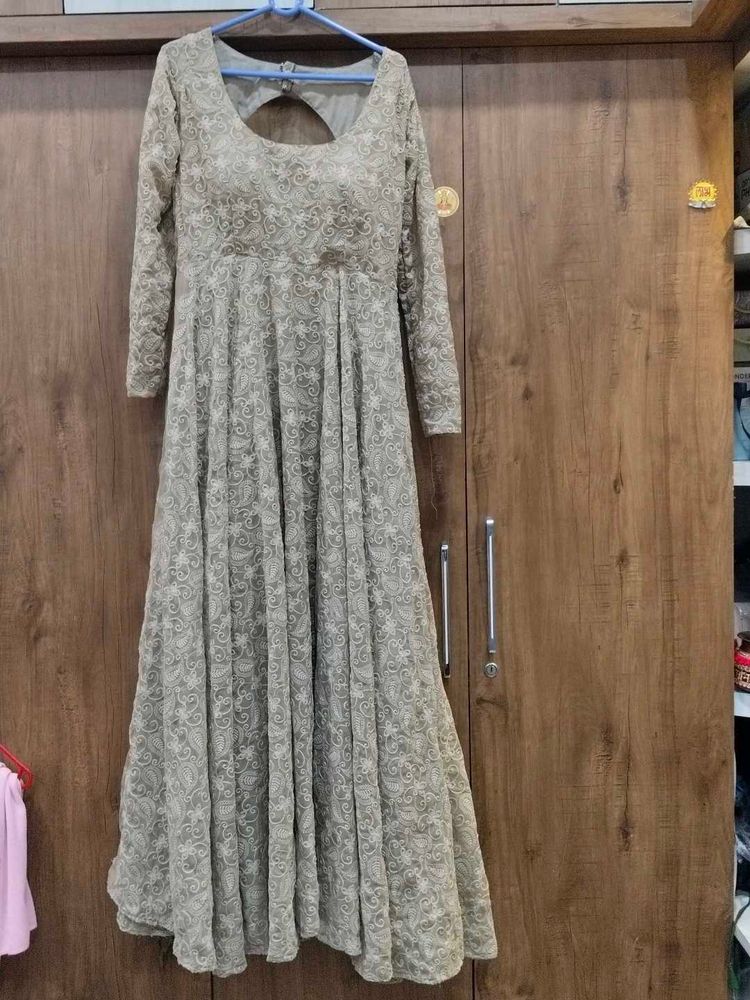 Anarkali Kurta Chikankari Thread Work