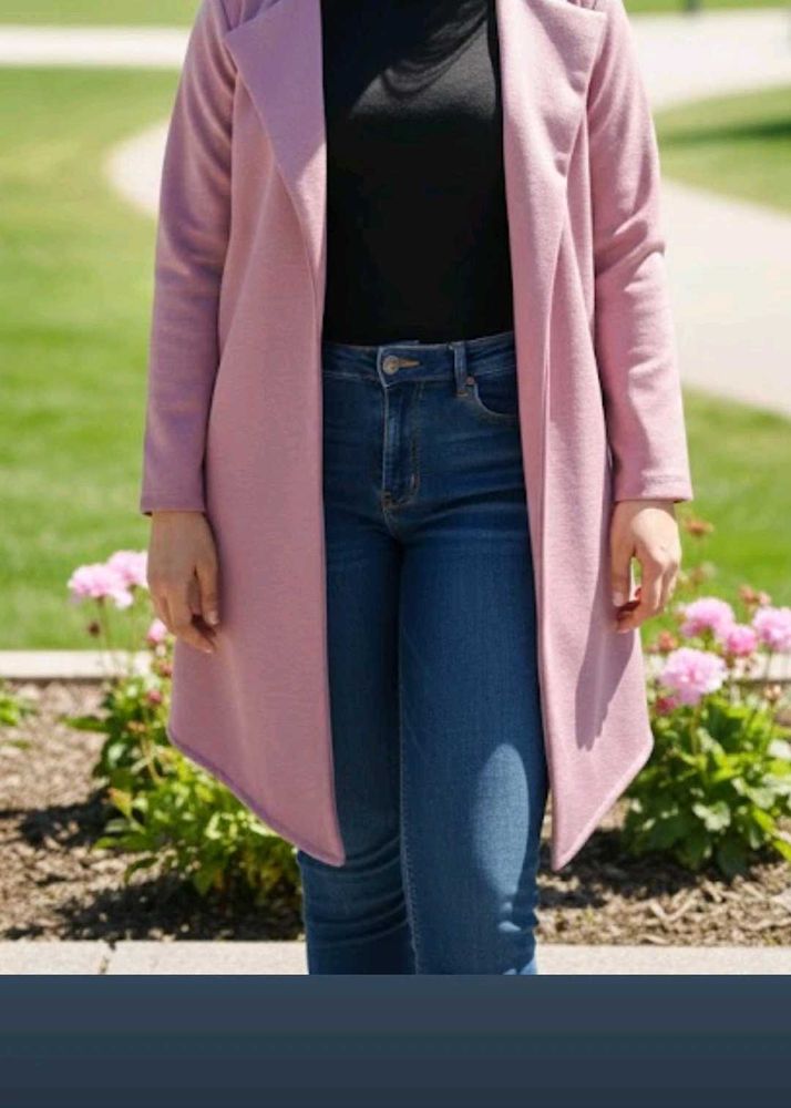 women velvet look long coat / shrug