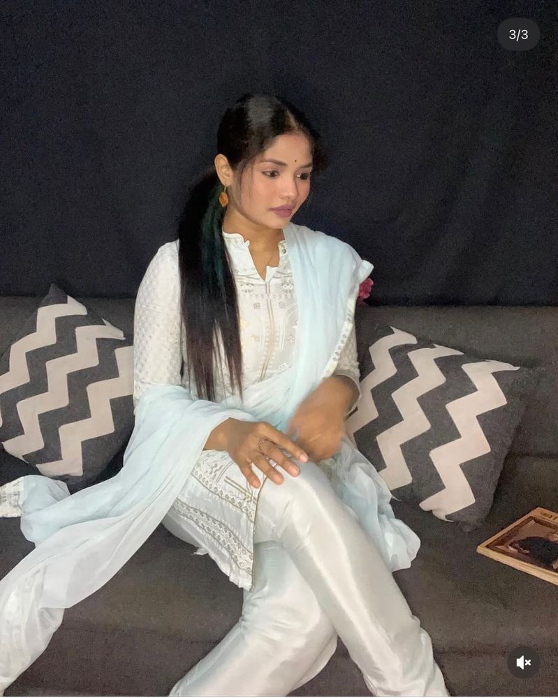 white Embroidered Salwar Suit