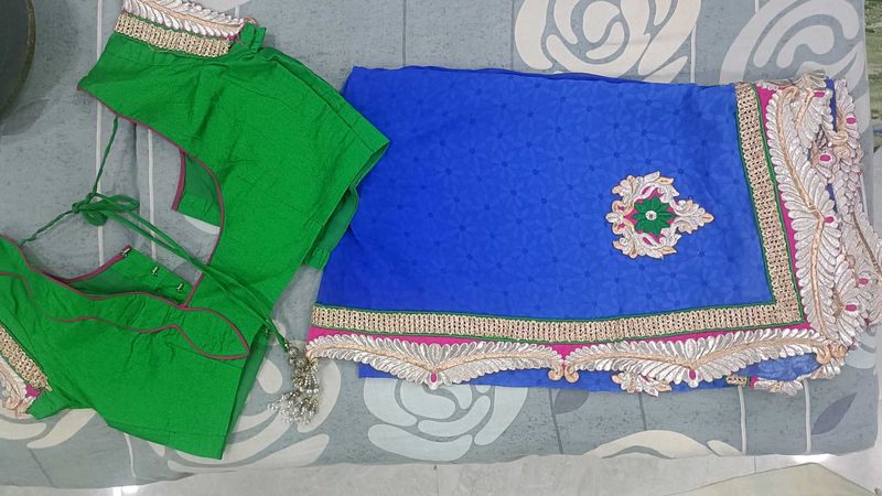 Blue &amp; Green Saree