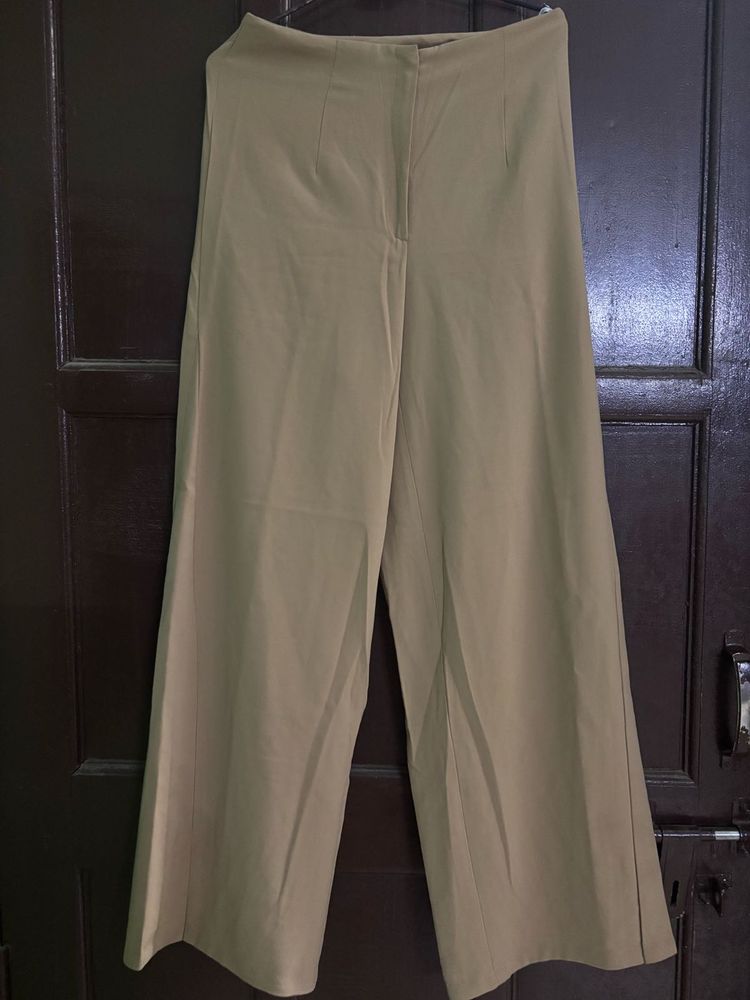 Tan High Waisted Wide Leg Pants
