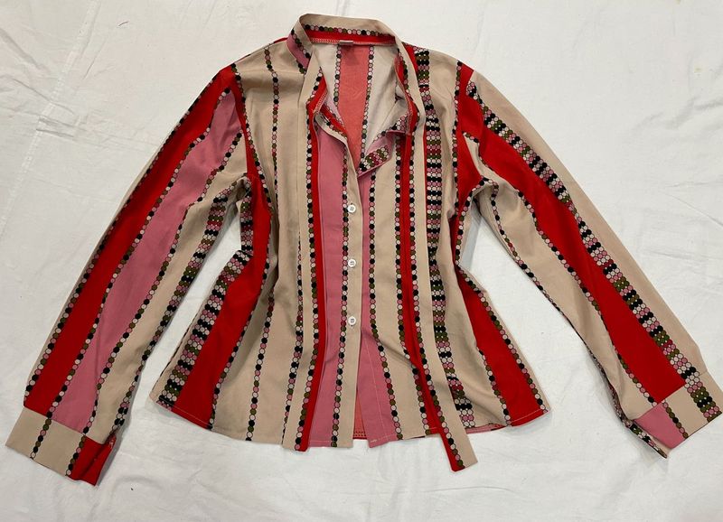 Striped Button-Down Top