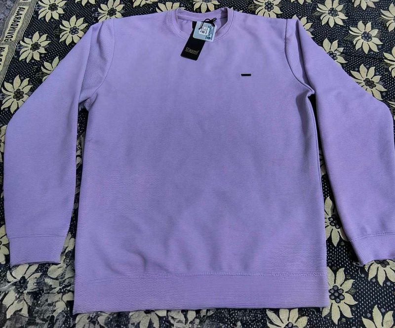 Branded Premium Imported Ribbed Lavender T-shirt