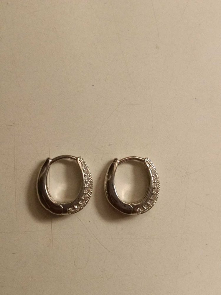 Sparkling Silver Hoop Earrings