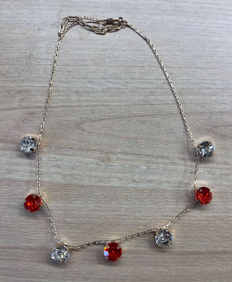 TFC 24K Round Multi-Color Gold Plated Necklace