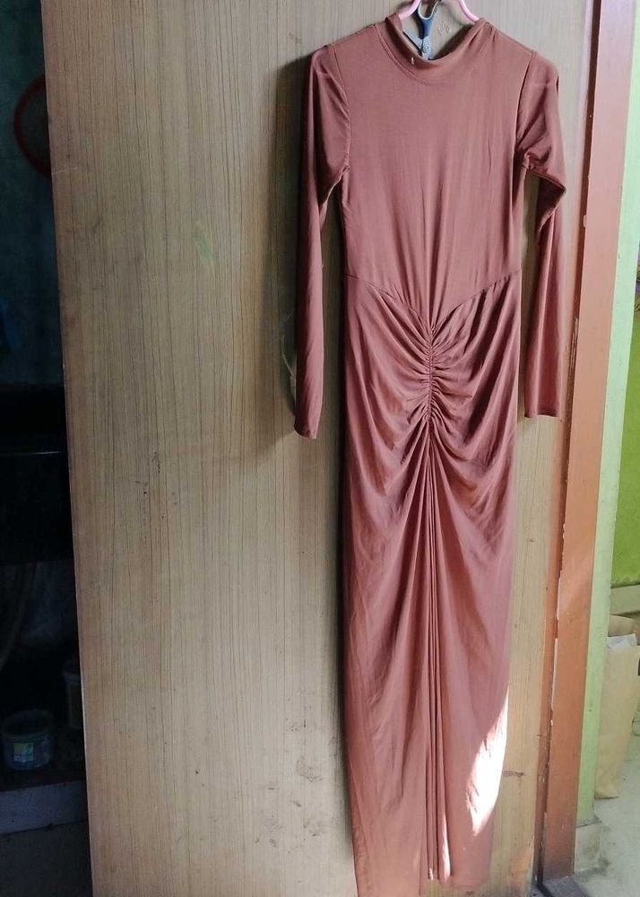 Elegant Brown Maxi Dress