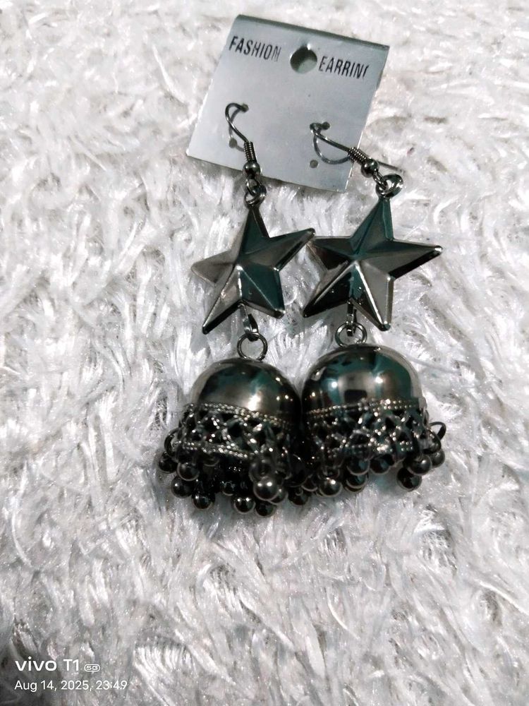 Star Jhumka Earrings