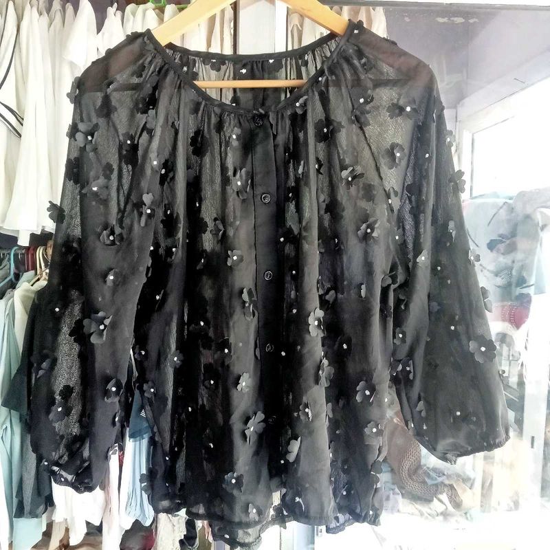 Black Blouson Top