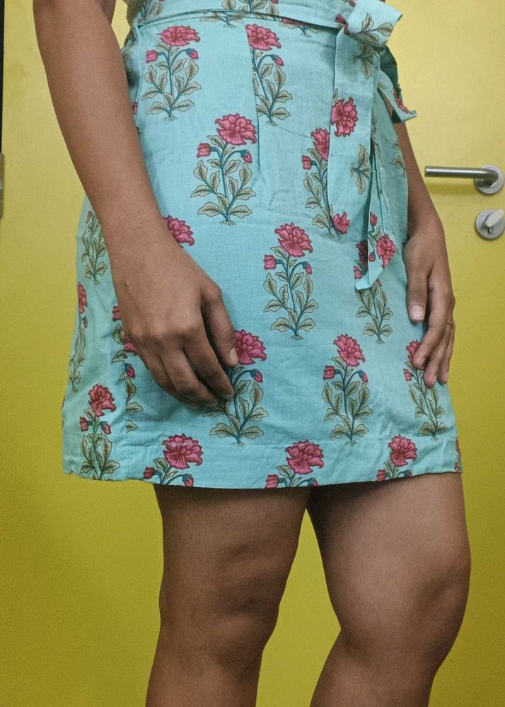 Floral Print Mini Skirt