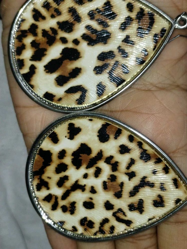 Leopard Print Teardrop Earrings