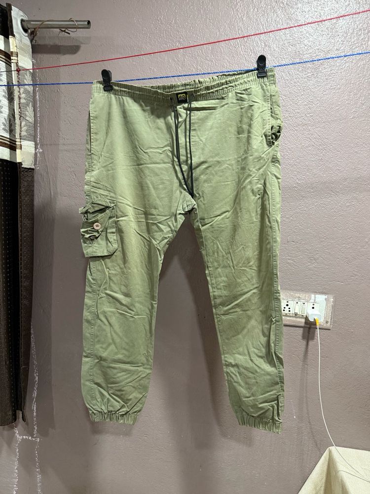 Olive Green Cargo Joggers