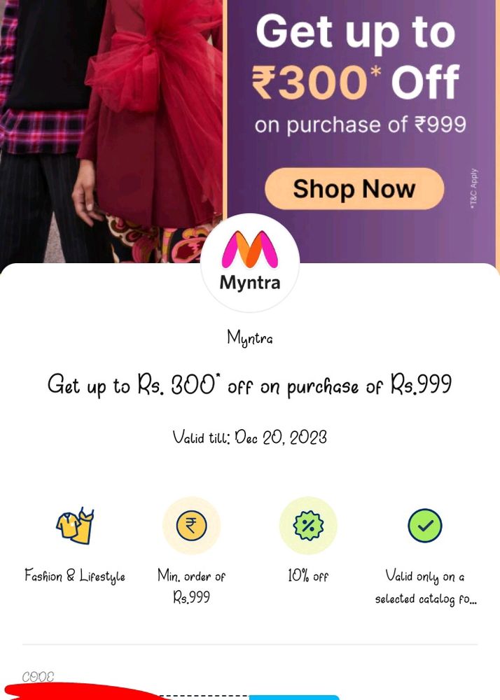 Myntra 300 Off Voucher