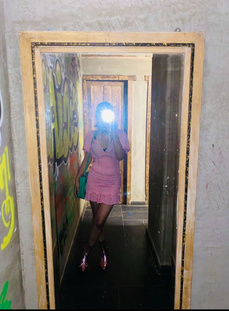 Pink Ruffle Mini Dress