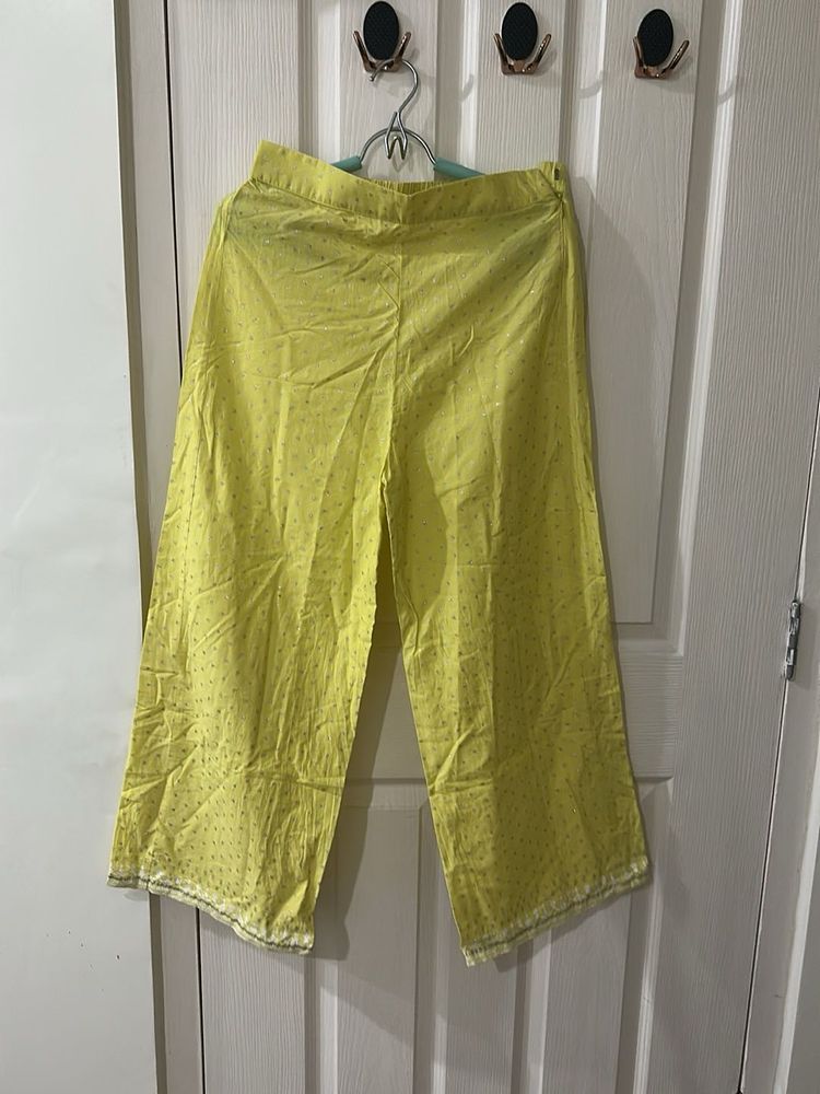 Yellow Wide Leg Pants
